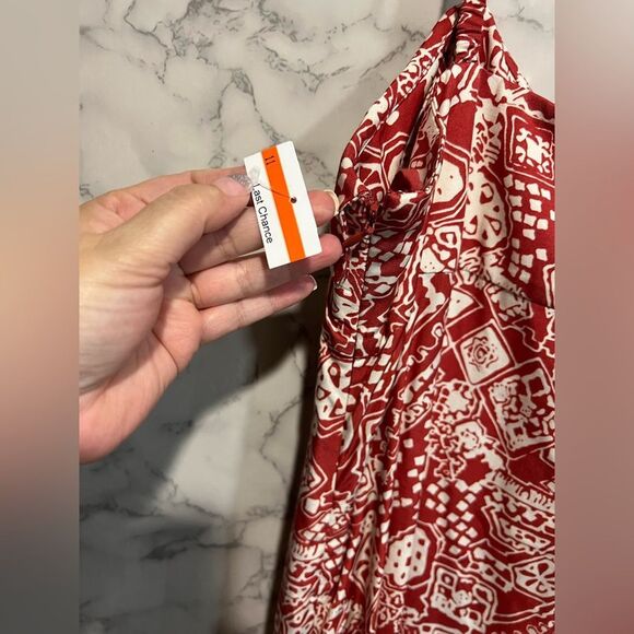 NEW Rebecca Taylor Labyrinth Slip Dress Sleeveless Side Slit Plus Size 14 - Picture 6 of 13